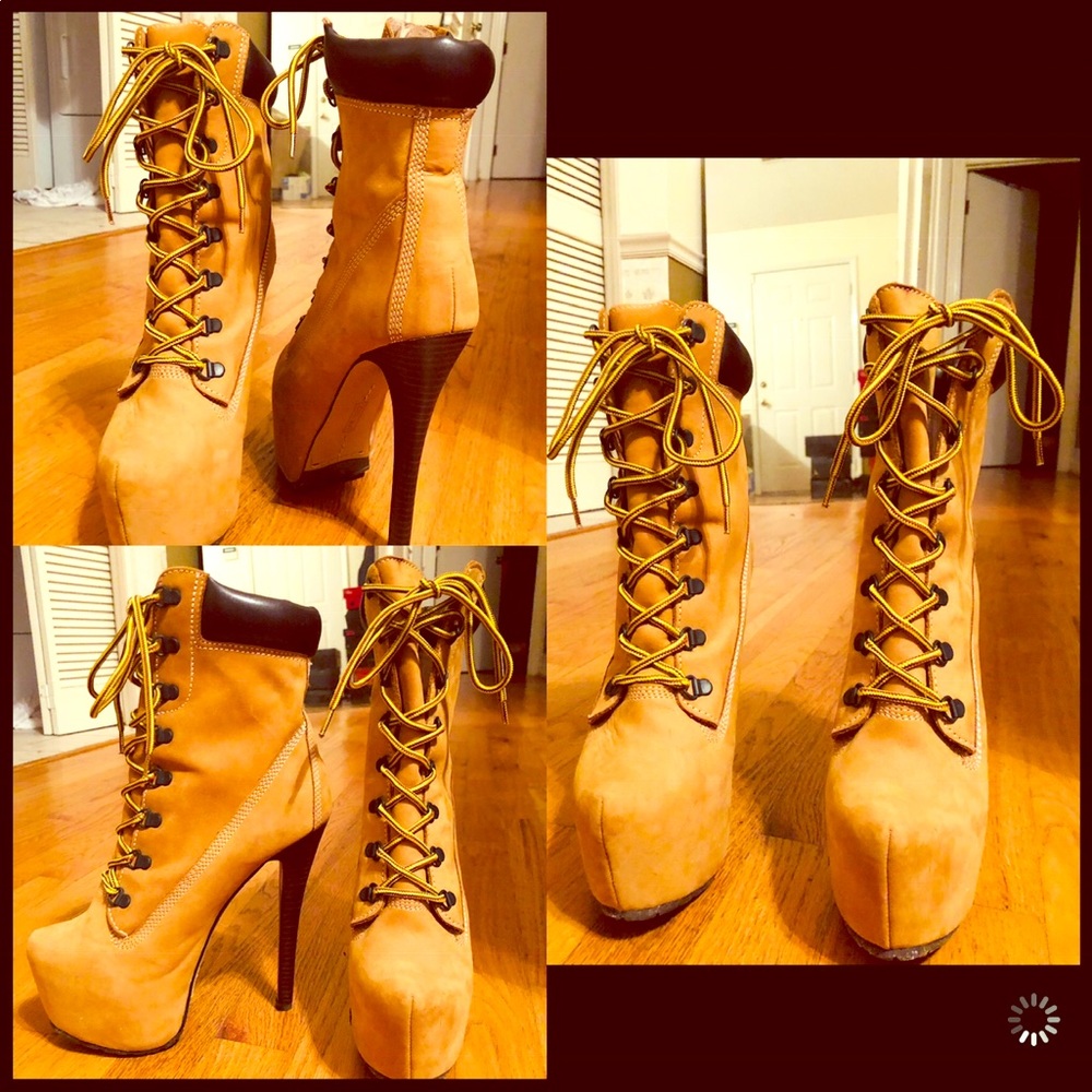 High heeled boots